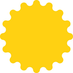 Vector cartoon yellow sun. Shining light rays. Summer Isolated vector illustration.