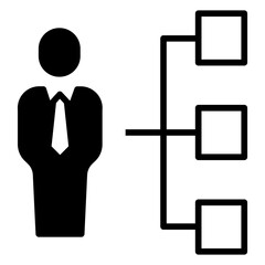 Business Boss structure solid glyph icon