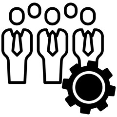 Project Management team solid glyph icon