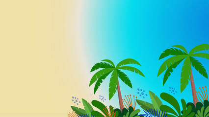 Fototapeta na wymiar Colorful colourful summer background vector illustration. Vector realistic summer background with vegetation
