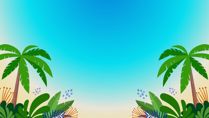 Fototapeta na wymiar Colorful colourful summer background style vector illustration. Vector realistic summer background with vegetation