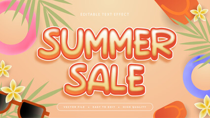Colorful colourful summer sale 3d editable text effect - font style. Summer text style effect