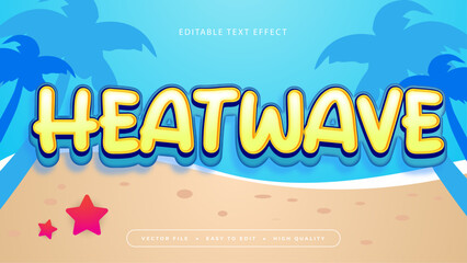 Colorful colourful heatwave 3d editable text effect - font style. Summer text style effect