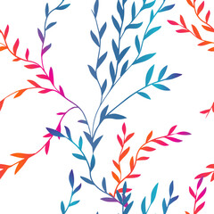 Seamless background gradient twigs. hand drawing. Not AI, Vector illustration © Мария Неноглядова