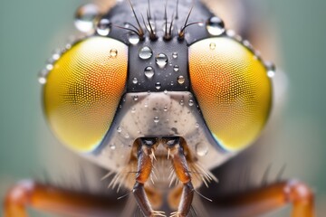 closeup of a jewellike damselfly eye - Powered by Adobe