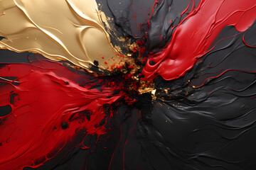 Black Red and Gold Liquid Oil Paint Background