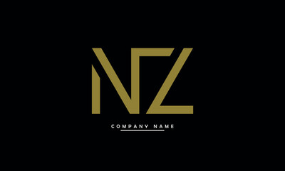 NZ, ZN, N, Z Abstract Letters Logo Monogram