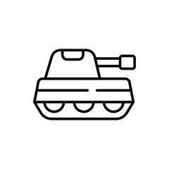 Military tank outline icons, minimalist vector illustration ,simple transparent graphic element .Isolated on white background