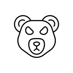 Bear face outline icons, minimalist vector illustration ,simple transparent graphic element .Isolated on white background