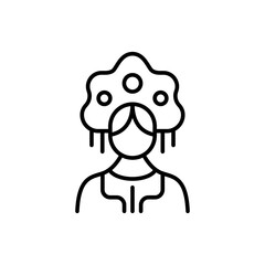 Russian girl outline icons, minimalist vector illustration ,simple transparent graphic element .Isolated on white background