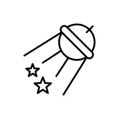 Sputnik outline icons, minimalist vector illustration ,simple transparent graphic element .Isolated on white background