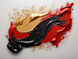 Black Red and Gold Liquid Oil Paint Background