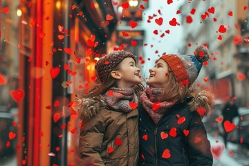 Fototapeta na wymiar People in love celebrating valentines day for the day of love pragma