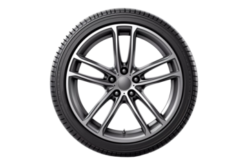 Wheel tire on transparent background. Generative ai design.