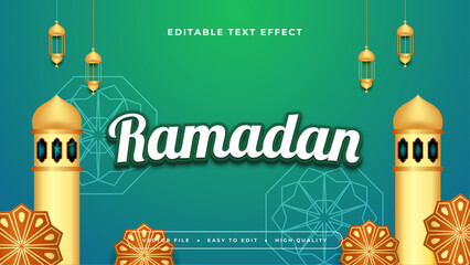 Colorful colourful ramadan 3d editable text effect - font style. Ramadan text style effect