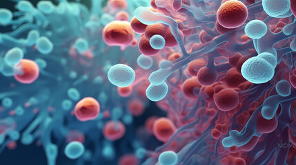 Cell background, virus cells, medical research background