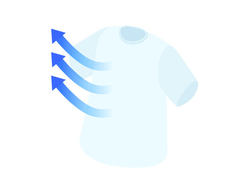 通気性のあるTシャツのイラスト