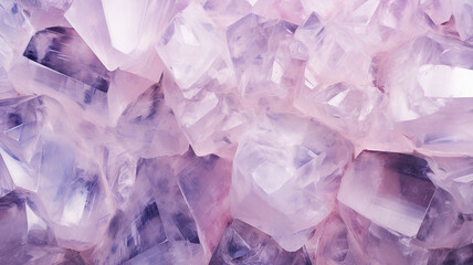 Abstract background of crystals of various shades of pink and purple color.