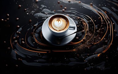 coffee banner ad design with dark and modern