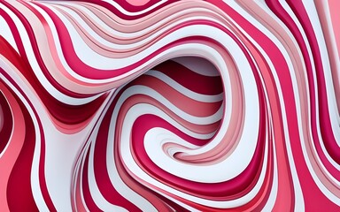 Abstract background with dynamic wave patterns in shades of pink, white, and red