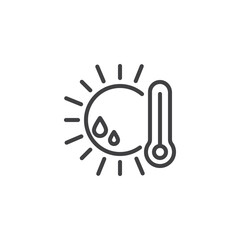 Global warming line icon