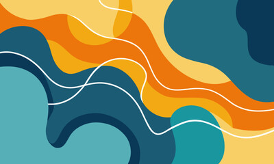 ellow-Blue-White Color Liquid Wave Abstract Background