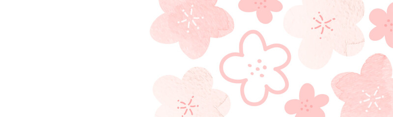 ラフな桜のフレーム_28 - obrazy, fototapety, plakaty