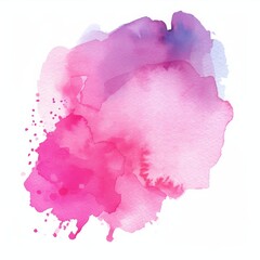 Abstract pink watercolor background texture on white