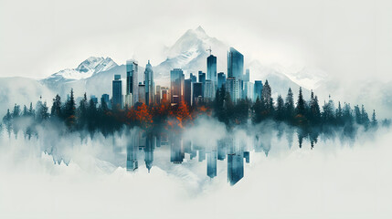 Fototapeta premium City and Mountain Range