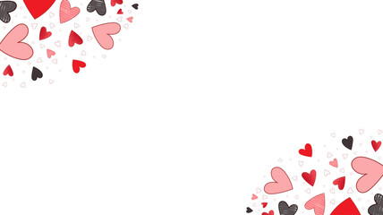 Valentine's Day frame with heart ornament. Valentine's Day decoration. Valentine's day background with transparent background.