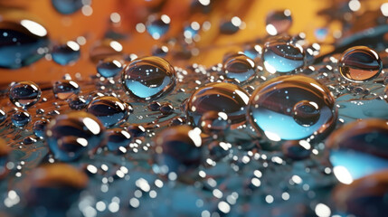 Close-up of many water drops. Abstract background