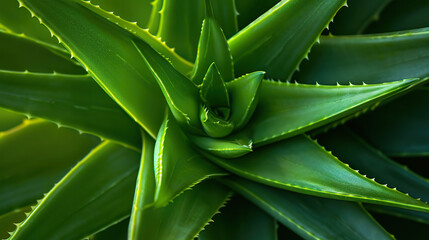 Aloe Vera plant close up. Natural green background. - obrazy, fototapety, plakaty