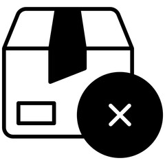 Cancel Package Box solid glyph icon