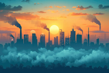 Climate Change: Certain air pollutants contribute to global warming and climate change - obrazy, fototapety, plakaty