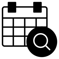 Search Calendar solid glyph icon