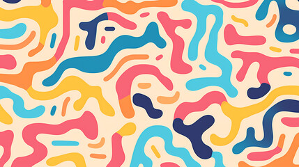 Funny doodle seamless pattern, artistic background