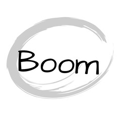 boom word over white background, silhouette icon style vector illustration