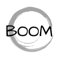 boom word over white background, silhouette icon style vector illustration