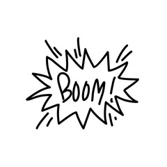 boom word over white background, silhouette icon style vector illustration