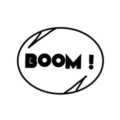 boom word over white background, silhouette icon style vector illustration