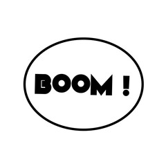 boom word over white background, silhouette icon style vector illustration