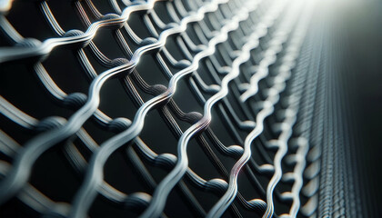 an iron mesh, reminiscent of a tennis court boundary - obrazy, fototapety, plakaty