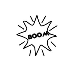 boom word over white background, silhouette icon style vector illustration