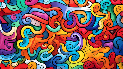 Fototapeta premium Abstract seamless doodle background, artistic background