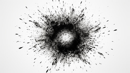 Naklejka na ściany i meble black and white illustration of a circular fire explosion in the middle on a white background, Generate AI.