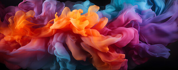 Obraz premium Colorful Smoke Background. Iridescent Festival Background Illustration