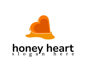 creative honey heart logo design template