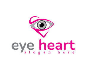 abstract eye love logo design template