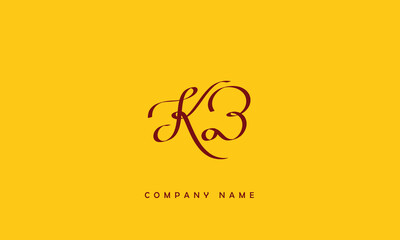 KB, BK, K, B Abstract Letters Logo Monogram - obrazy, fototapety, plakaty