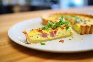 quiche lorraine with a golden crust fresh from the oven